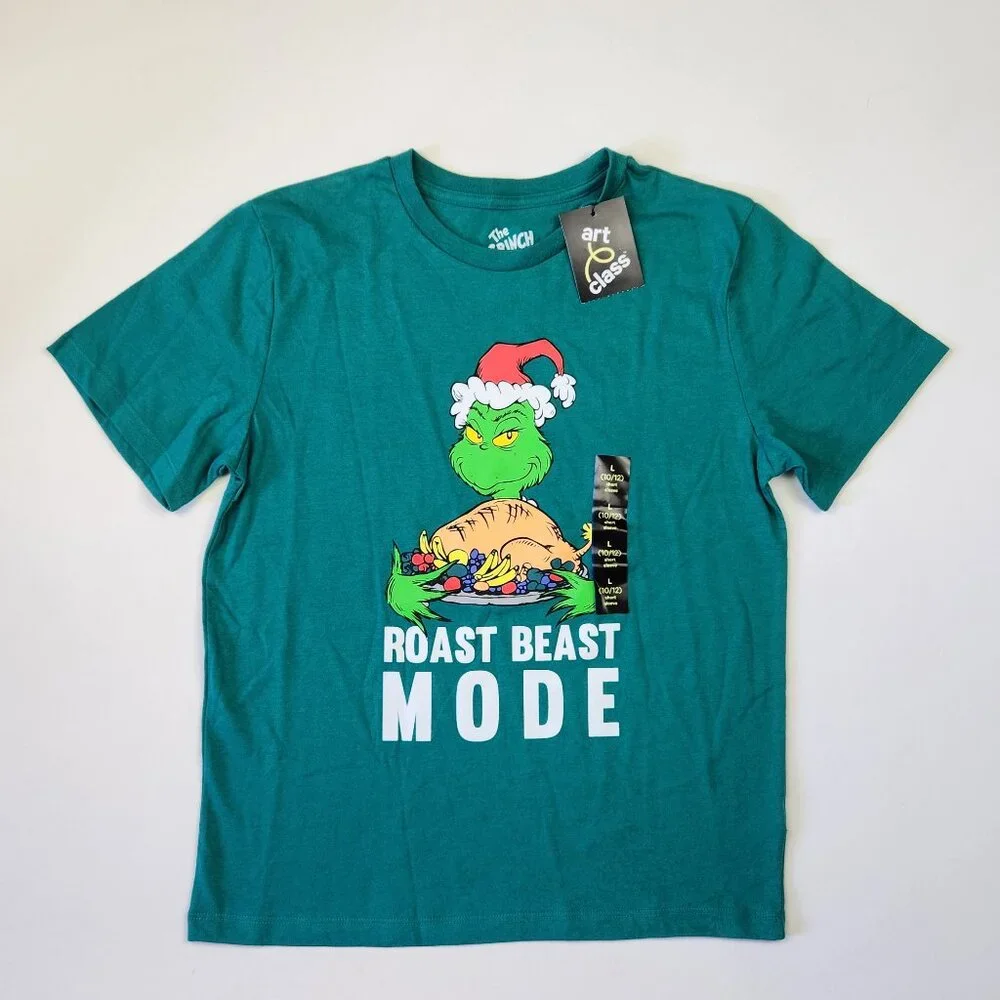 NWT Target Art Class The Grinch Roast Beast Mode Short Sleeve Tee sz L 10-12